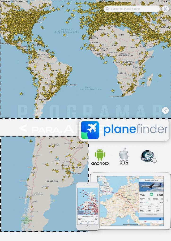 Captura de pantalla de al app Plane Finder